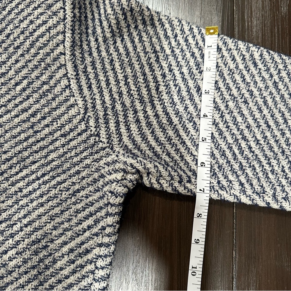 J.Crew Collection Textured Cotton Lady Jacket | NWT | M | Navy White | Fringe - Picture 10 of 15